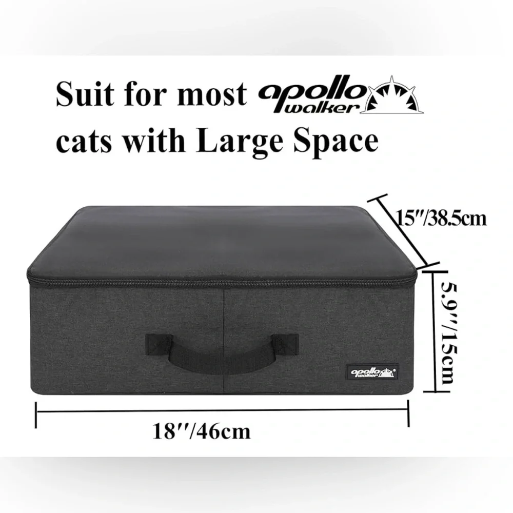 NEW Portable Cat Travel Litter Box Zipped Waterproof Bag Collapsible Carrier